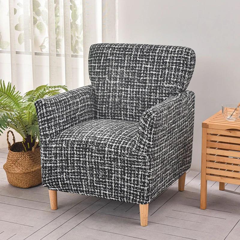 Stretch Single Seat Sofa Covers for Living Room Elastic Club Tub Chair Cover Armchair Couch Cover Furniture Protector Slipcovers