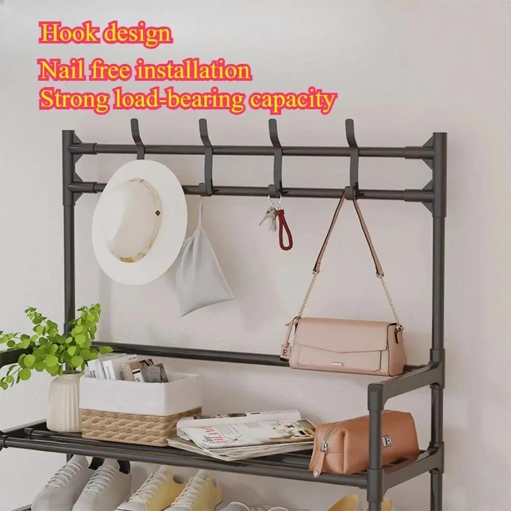 Clothes Rack Multi Layer Shoe Rack Multi Layer Steel Pipe Shoe and Hat Rack Clothing Rack Large Capacity Multifunctional Rack