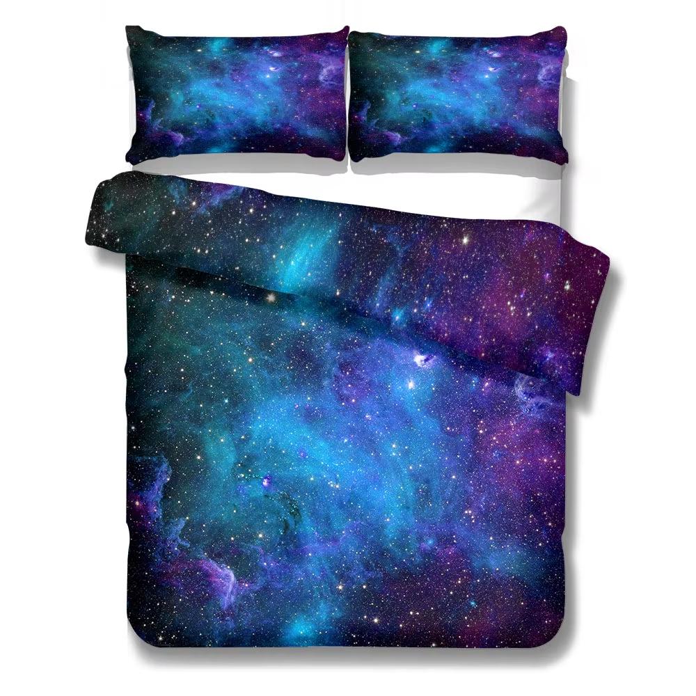 Cosmic Galaxy Duvet Cover Set Queen King Size Milky Way Stars Galaxy Art Home Decor Family Bedding 3 Pcs With 2 Pillowcases