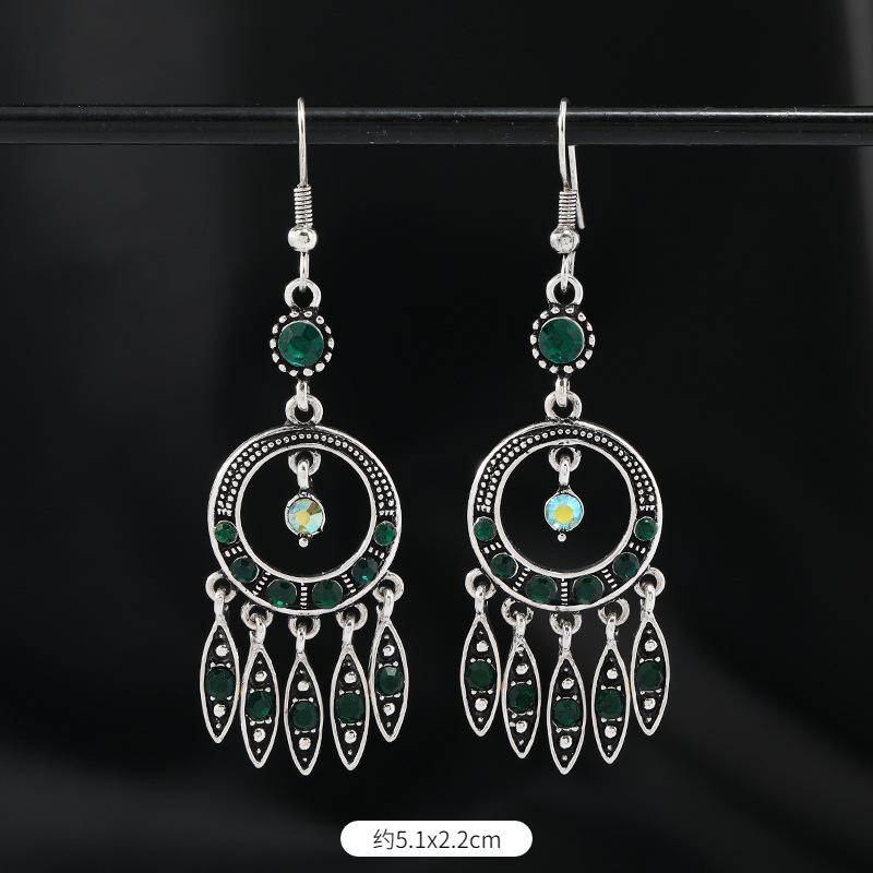 Original Design Earrings Retro Court Fringed Temperament Earrings Women's Long Crystal Ear Jewelry