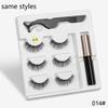 New 3 Pairs Normal Magnetic Eyelashes 5 Magnet 3D Mink Eyelashes Set With Eyeliner Tweezers Natural False LashesMakeup