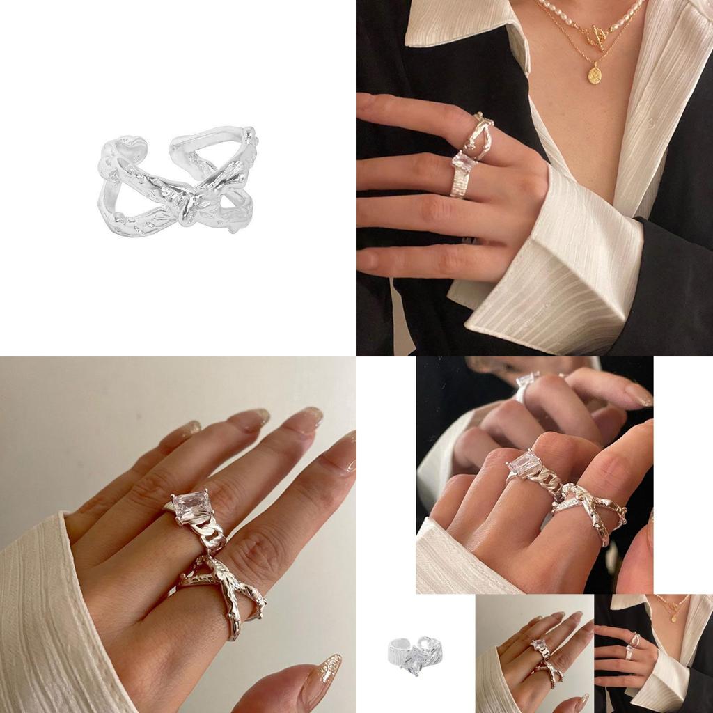 Unique Irregular Textured Handcrafted Xs925 Silver Ring For Women With Glamorous Design And Adjustable Size For Modern Fashion