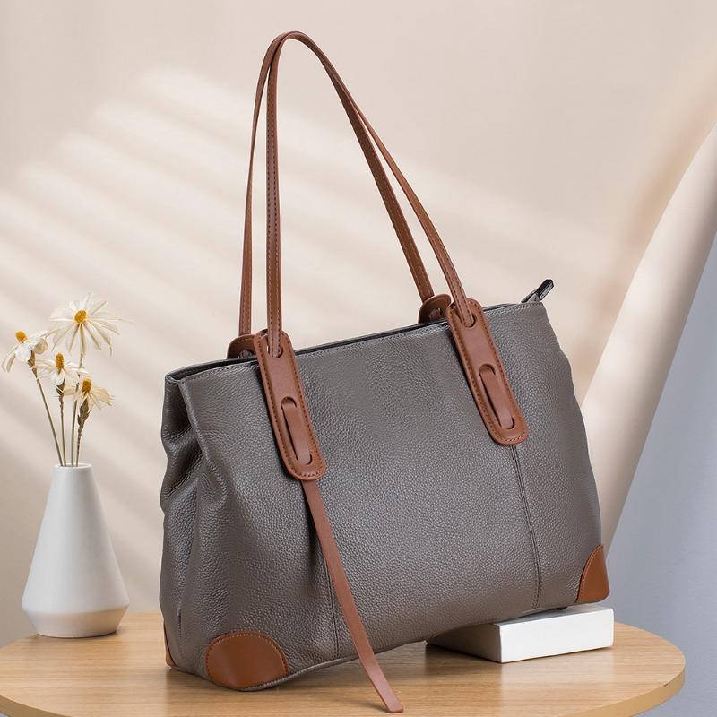 New leather handbag fashionable large-capacity tote bag women's commuter fashion soft leather women's bag versatile shoulder bag tide
