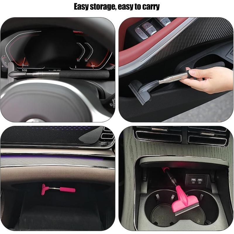 1pc Car Window Mini Squeegee, Portable Tiny Car Side Mirror Squeegee Retractable Car Windshield Wiper for Car