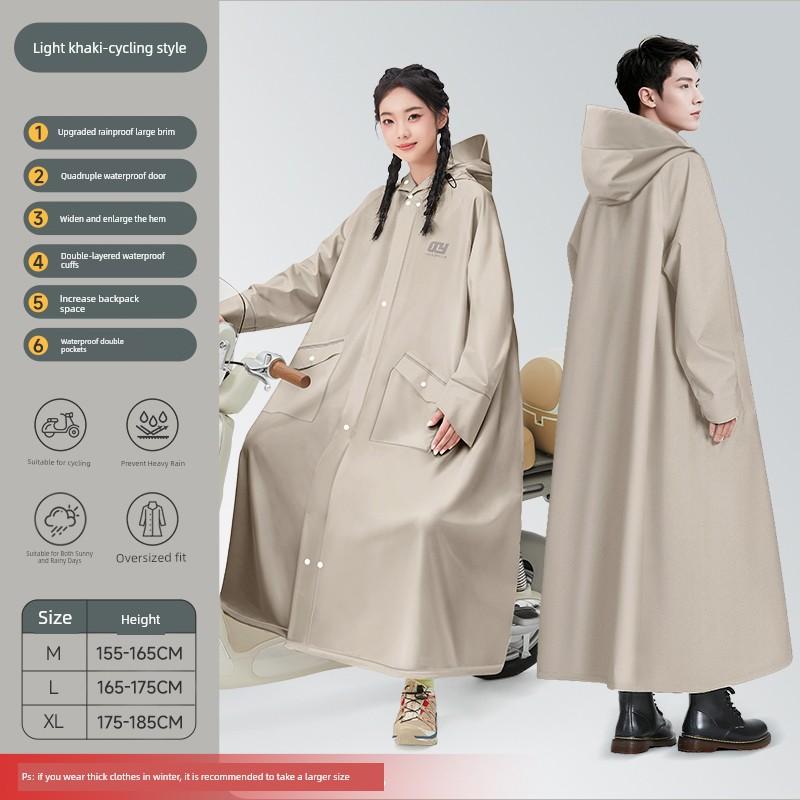 Electric Vehicle Raincoat for Women, Single-Person, Long Style, Full-Body Storm-Proof, Suitable for Adults, Outdoor Wear, Hiking, Mountaineering