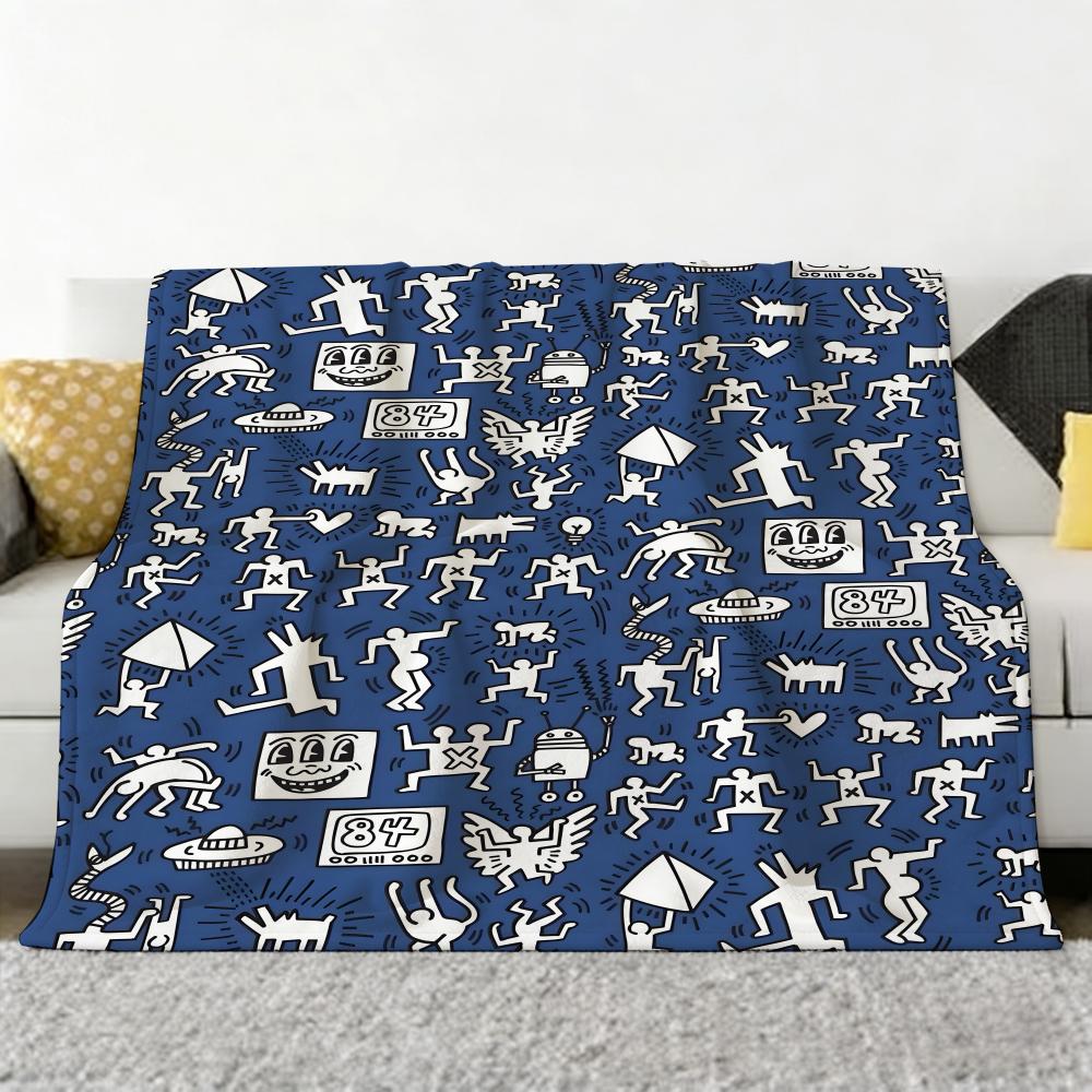Artist K-Keith H-Haring Throw Soft Cozy Flannel Throw Blanket for Sofa Bedroom and More