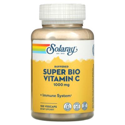 Buffered Super Bio Vitamin C, 1,000 Mg, 100 Veggie Capsules (500 Mg Per Capsule)