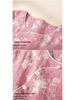 Women's Spring/Summer Red Jacquard Cotton-Linen Pajamas Set with Zodiac Design - Long Sleeve and Pants