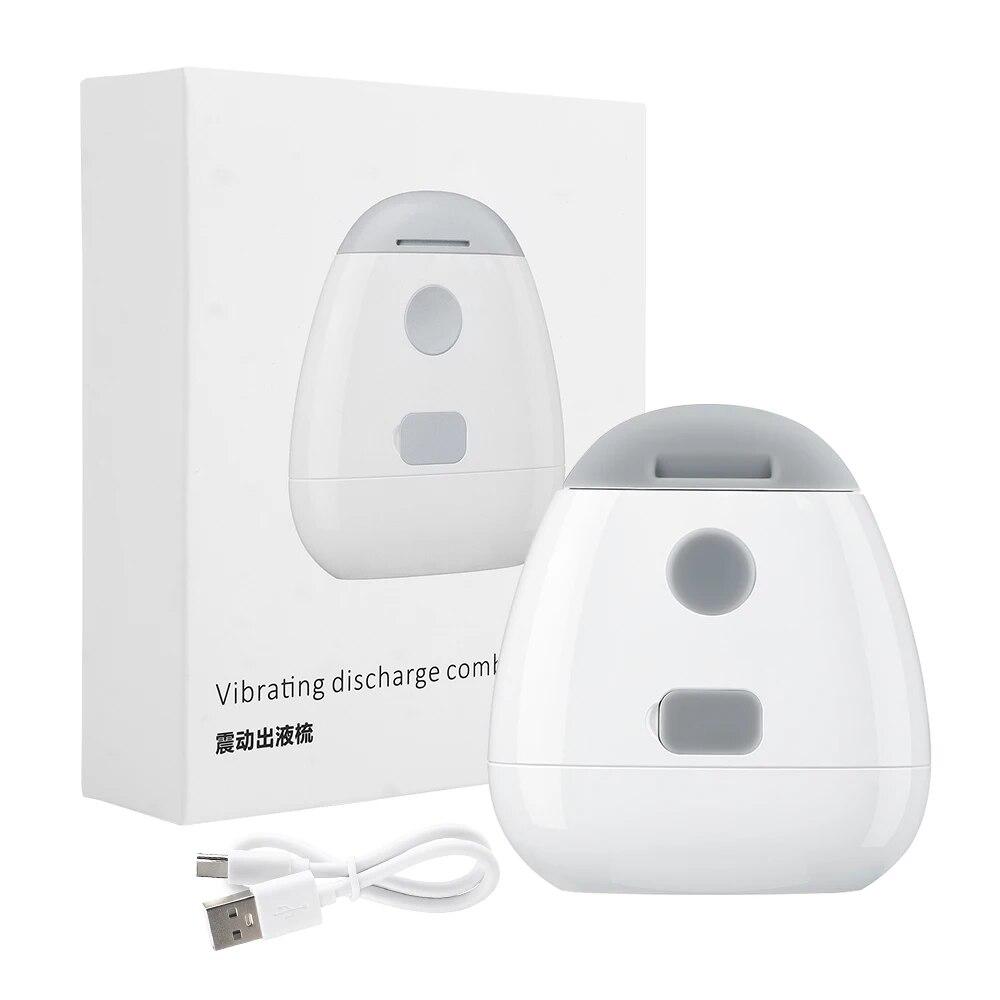 

Массажная щетка для волос и кожи головы с дозатором масла, вибрационный массажер для кожи головы с красным светом, расческа для корней волос для роста волос CHINA белый