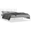 Metal Bed Frame with Headboard White 150x200 cm