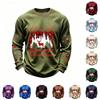 Men's Casual Christmas Print Knit Crewneck Long Sleeve Top for Holiday