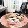 1PC Puppy Scarf Office Round Area Rug, Indoor Mat Suitable ForOffice, Under Office Chairs Bedroom Living Room Home Decor, Room Deco,  F156