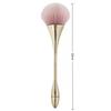 Large Fluffy Pink Powder Makeup Brush,Gold Curved Handle Loose Powder Brush for Blush, Highlighter & Setting Powder