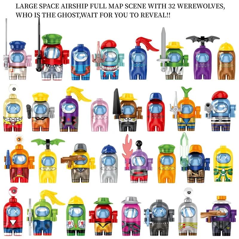 Space Werewolf Killing Building Blocks Sets Ghost Dinting Game Scene Anime Human Figure Model Bricks Assembled Toys Kid Gifts