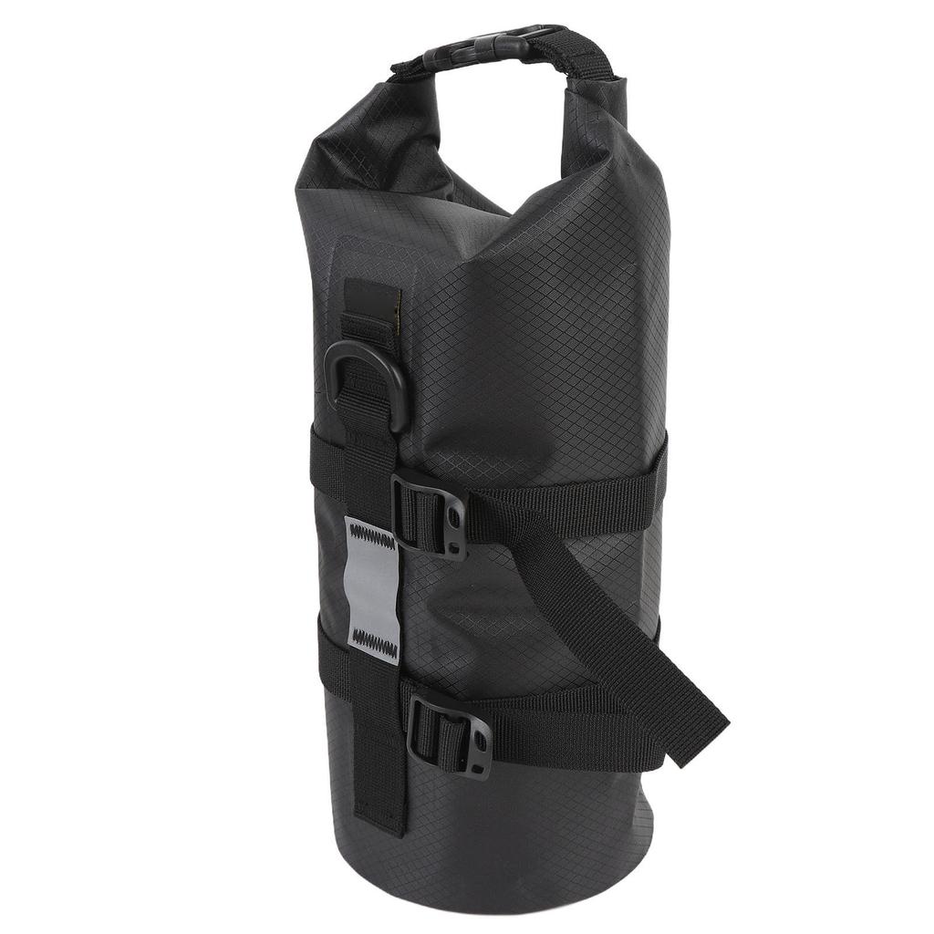 Bicycle Fork Bag Multipurpose Water Proof 5L Capacity Reflective Strips Bike Front Fork Bag with Fixed Holder for Road