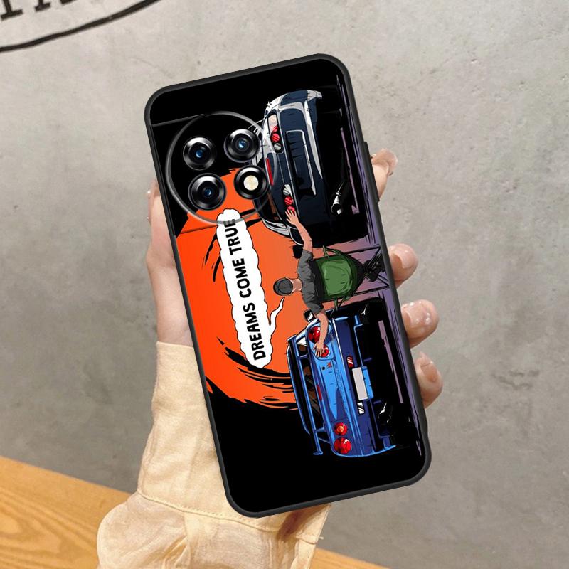 Japan JDM Sports Car Comic Case For OnePlus 15R 13T 13R 13 12 12R 11 10 9 Pro 10T 8T Nord 5 CE 2 3 4 Lite N20 N30 Cover