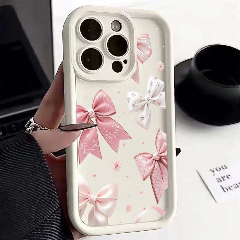 Soft TPU Pink Bow Cases For Samsung Galaxy A56 5G A17 A07 A36 A26 A16 A06 A15 A25 A55 A35 A54 A14 A34 S26 Ultra S25 FE S24 Plus
