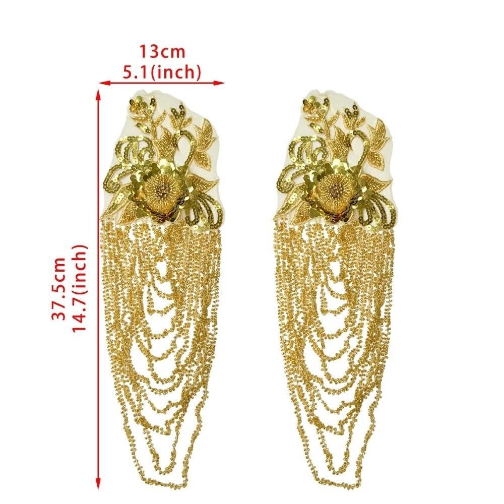 Heavy Industry Bead Tassel Shoulder Dress Long Tassel Bead Embroidery Chain Shoulder Badge Beaded Chain Epaulettes