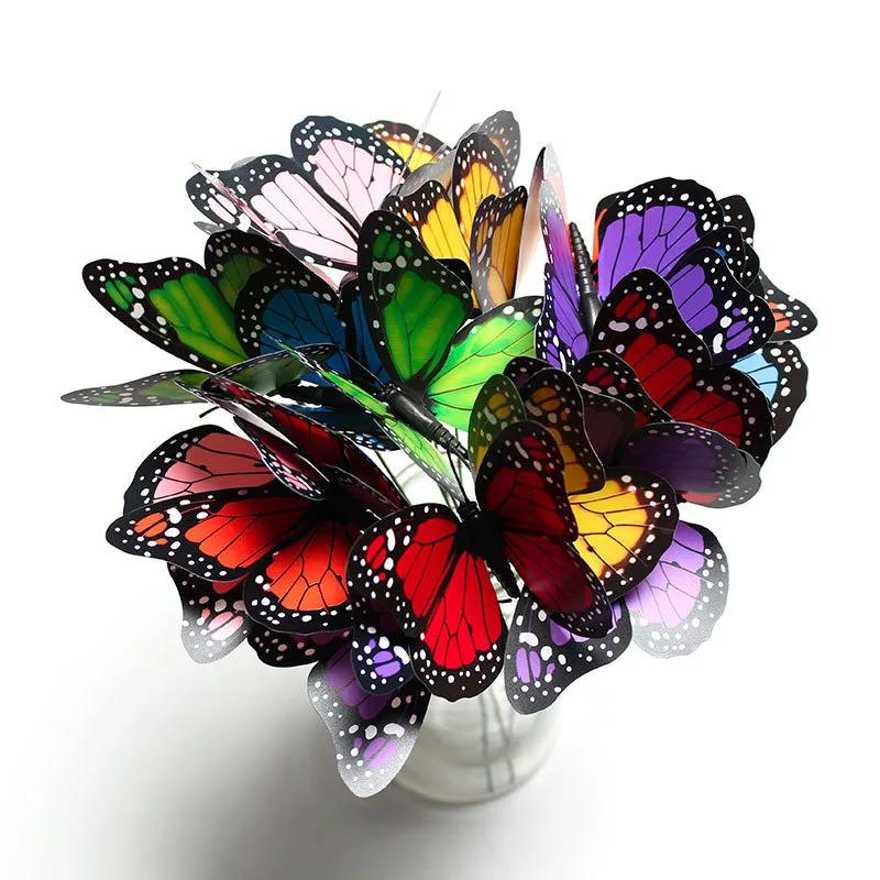 10/20 Pcs 3D Monarch Butterfly Simulation Butterfly Waterproof Garden Flower Wedding Yard Planter Outdoor Flower Pots Decoration
