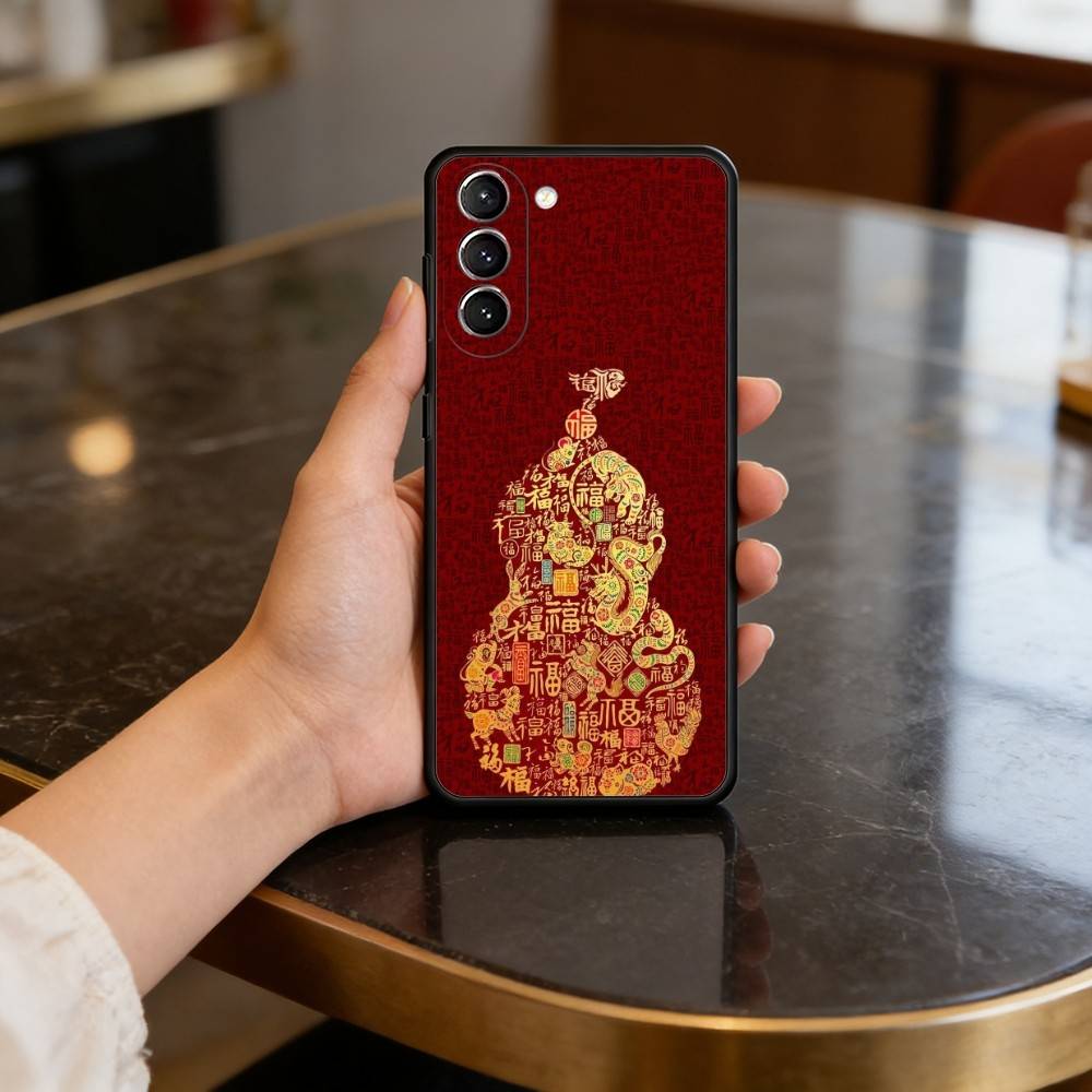 Chinesische Glückssprüche Hülle für Samsung Galaxy S21 S25 FE S24 S23 Ultra S20 S9 S22 Plus S10 TPU Hülle