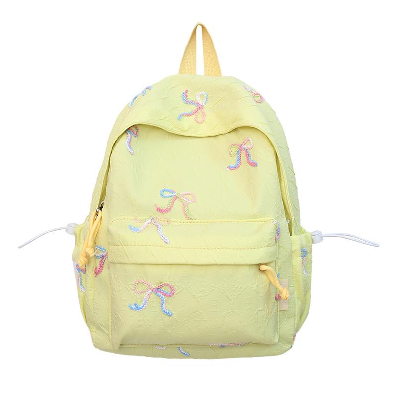 

Студенческий школьный рюкзак с вышивкой в виде банта, женский рюкзак большой вместимости Small жёлтый