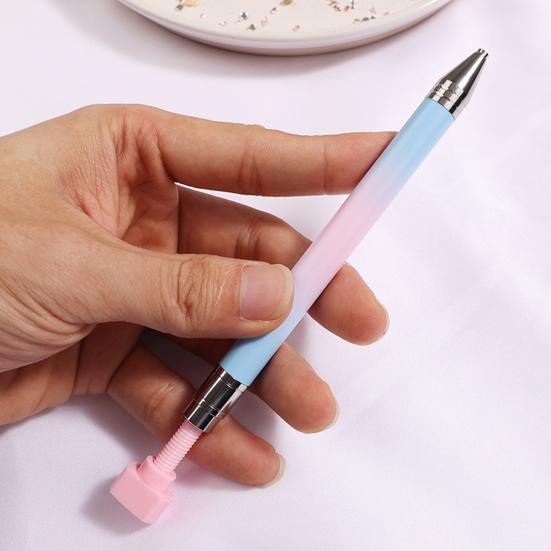 1/2Pcs Rhinestone Applicator Tool with Refill Wax Pads Rhinestone Picker Refillable Wax Pen DIY Nail Art Rhinestone Painting Dotting Wax Pen Rotatable