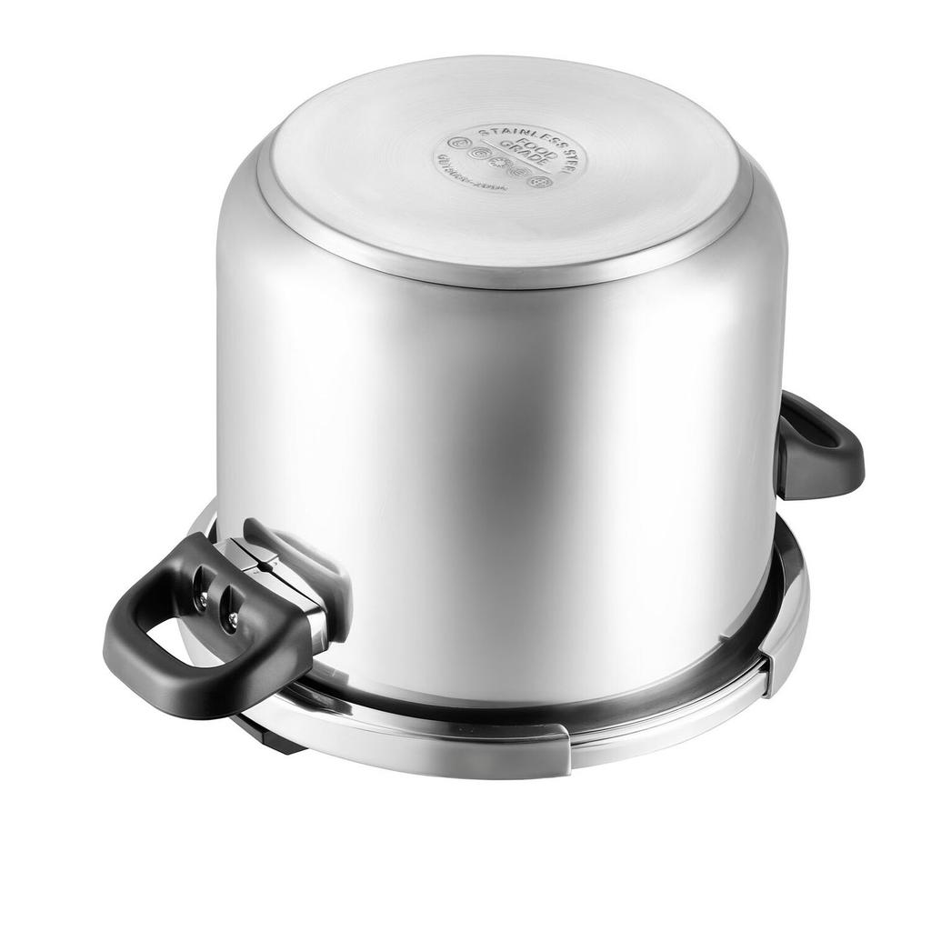 Pressure Cooker, 11.3L Pressure Cooker Stainless Steel, Pressures Canner with Steaming Rack, Tempered Glass Lid, Three Pressures Settings for Meat,