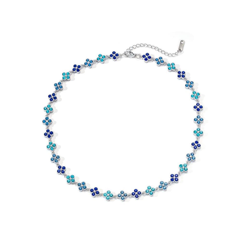 Clover Diamond Luxury Women's Colorful Stainless Steel Necklace