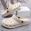 Hole Shoes Men's Solid Color Simple Thick-soled Non-slip Couple Beach Cool Slippers Heightened Deodorant Eva Slippers