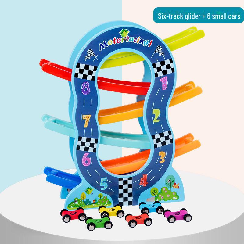 Colorful Wooden Educational Glide Car for Children - Fast, Interactive Parent-Child Toy