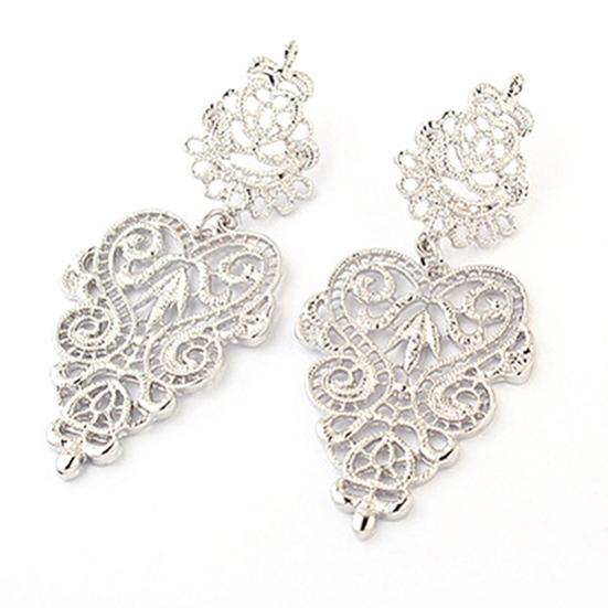 Vintage Women's Bohemian Hollow Design Long Drop Dangle Earrings Piercing Jewelry