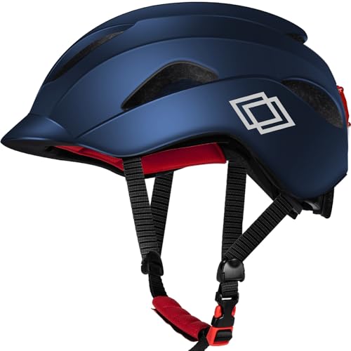 Mixiu Bicycle Helmet, Road Bike Helmet, CE Certified, Impact Resistant, Breathable, with LED Taillight, Ultra Lightweight, Adjustable Size for Road an