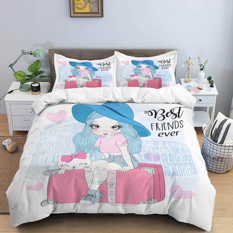 3D Bed set Beautiful Beach Bedding Bed Sets Modern Quilt Cover+pillowcases Winter California King Bedding Sets Jogo De Cama Bed