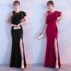 Fashion New Sexy Wedding Evening Dress Female Slim Fishtail Thin Long Spring and Summer Dress