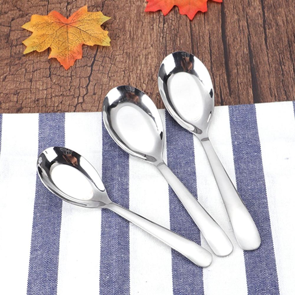 Restaurant Cooking Kitchen Stainless Steel Soup Spoon Dinner Scoop Flatware Tableware