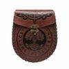 Waist Pouch with Metal Clasp PU Leather Embossed Fanny Pack Compact