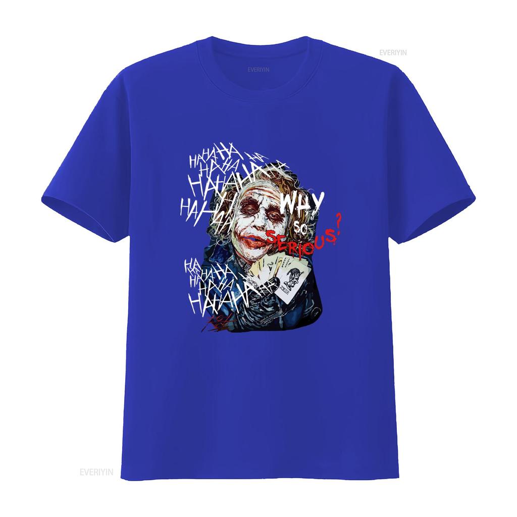Why So Serious Movie Art Print T Shirt for Men Sizes M 4XL Vintage Washed Designer Clothes Stretched Streetwear Stylish Casual