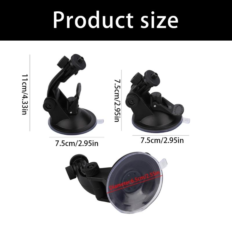 Rotatable Camera Holder For Dashboard Cameras Ensures Secure Attachment to Glass Surfaces During Driving