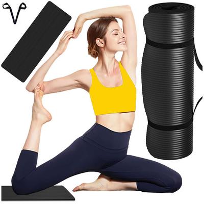 Alogy Yoga Fitness Pilates Gymnastics Mat 185x58 1cm Anti-slip Waterproof Black