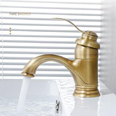 Antique Brass Sink Faucet Jug Design Bathroom Faucet Hot and Cold Faucet Sink Bathroom Ceramic Base Bronze Mixer Tap 6636