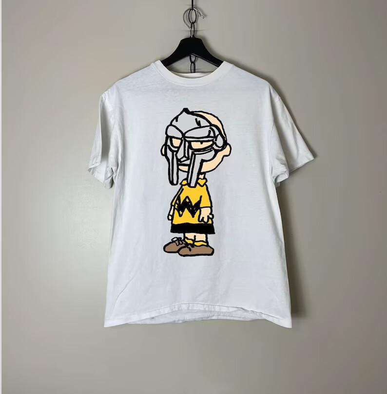 Футболка MF Doom x Charlie Brown, Футболка MF Doom All Caps Madvillain Винтаж 90-х, Унисекс футболка Ki XXXXL