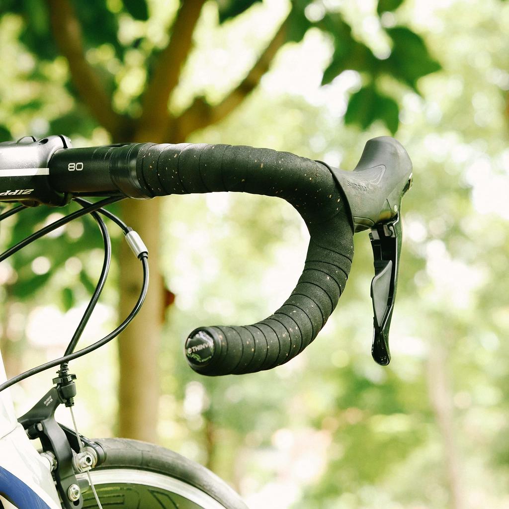 Thinvik Bicycle Handlebar Comfortable Cycling Tape Made with EVA and Cork 2 Tape, Non-Slip, Sweat-Absorbent, Grip, (White, Rolls)