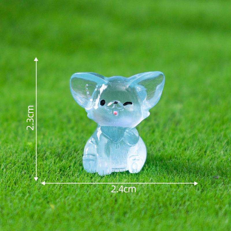 Luminous Auricle Fox Figurine Decorative AccessoriesMicro-landscape Mini Desktop Ornaments
