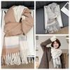 Thickened Women's Cashmere Scarf Korean Style Winter Neck Warmer Fashion Checkered Scarf  Women