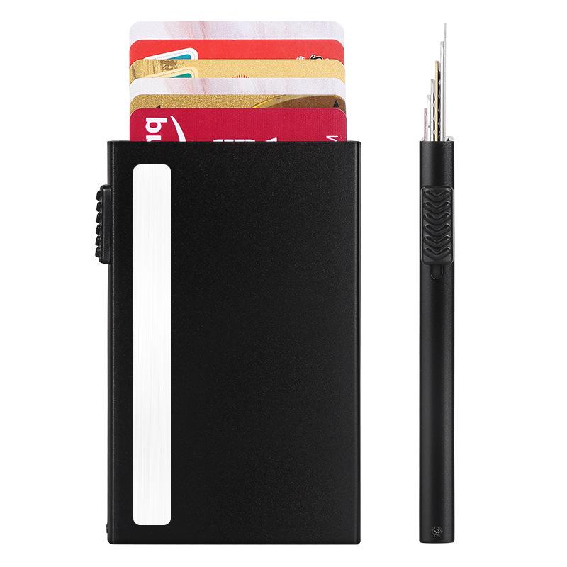 Ultra-Thin Aluminum Anti-RFID Automatic Pop-Up Credit Card Holder