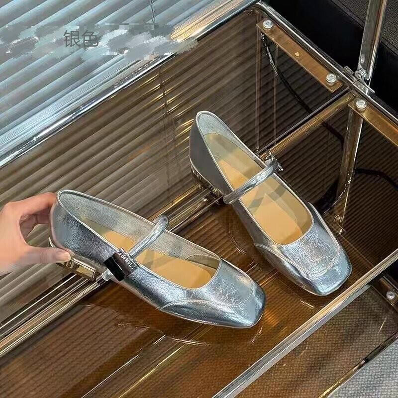 Retro Mary Jane shoes red light mouth versatile small leather shoes spring and summer new niche leather single shoes women