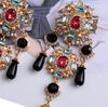 Vintage Rhinestone Simulated Pearl Bride Wedding Party Jewelry Tassel Dangle Earrings for Women