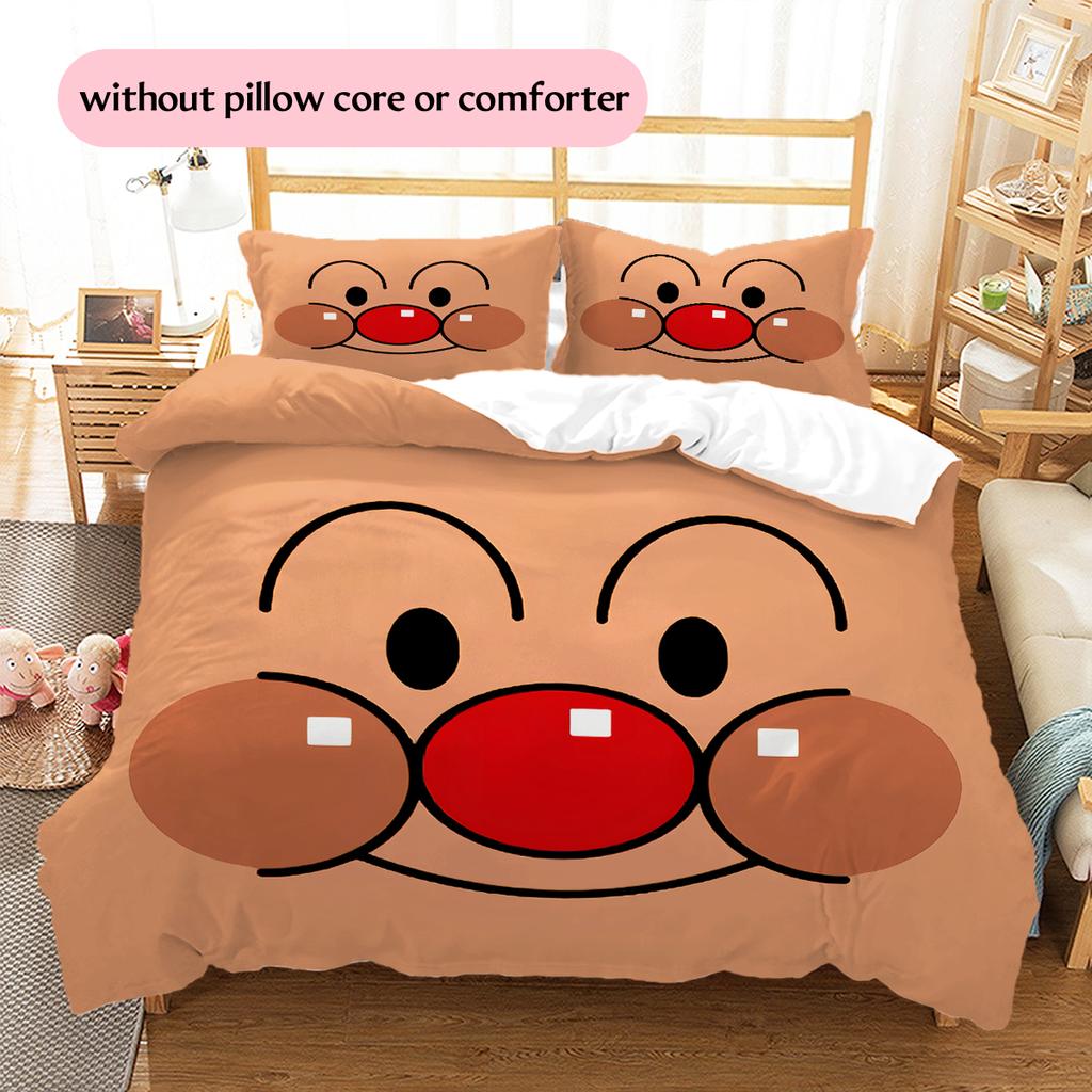 Anpanman Classic Bedding Set Duvet Cover Pillowcase No Filler, Soft Home Bedroom Decor, Perfect Gift for Fans.chl