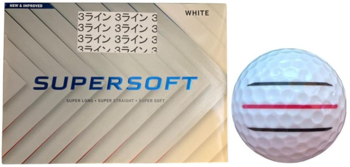 

[Hapiraki_Golf Line] Модель Callaway SUPERSOFT 2025 с линиями (1 дюжина белых_3 строк)
