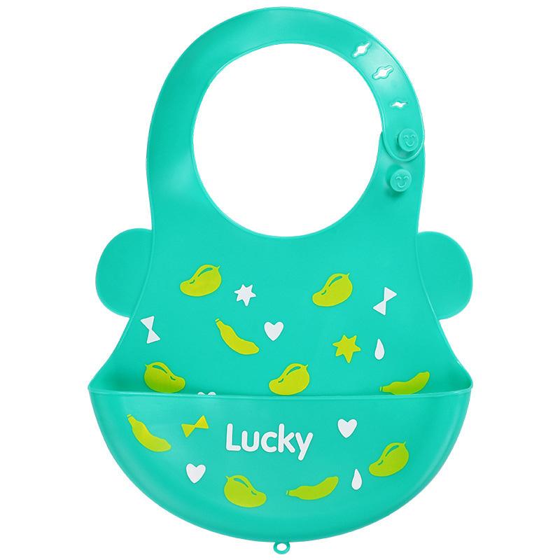 Cute Cartoon Printing Baby Bib Waterproof Edible Silicone Kids Girl Boy Bibs Toddler Adjustable Baby Feeding Stuff Accessories